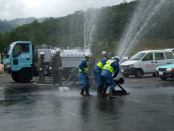 札幌市防災訓練の様子7放水