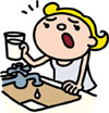 蛇口から白く濁ったような水が出てきた